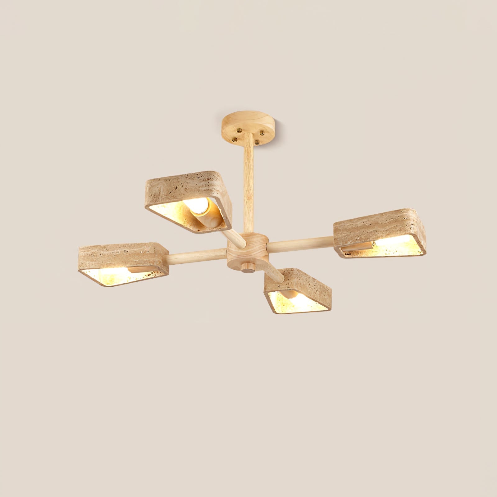 Hedra Travertone Geometric Chandelier-Neutral Decor