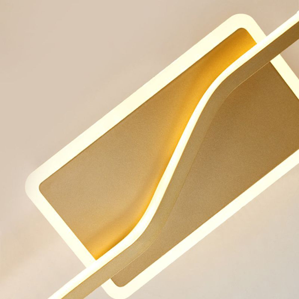 Arisha Luxury Curved Linear Metal Wall Lamp, Gold - Neutral Decor