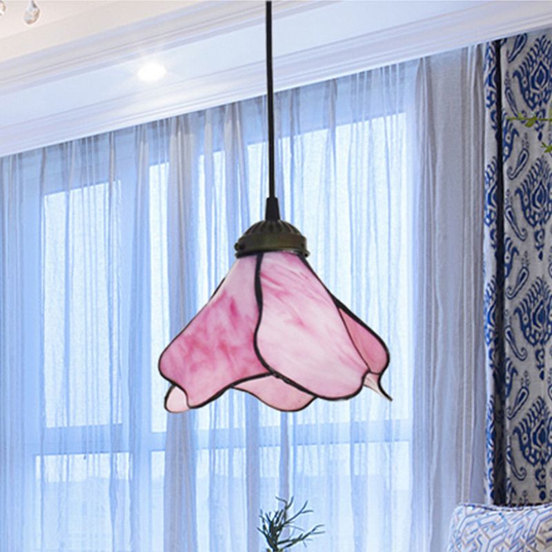Arisha Flower Resin Pendant Light, Blue/Pink, 1/3 Heads - Neutral Decor