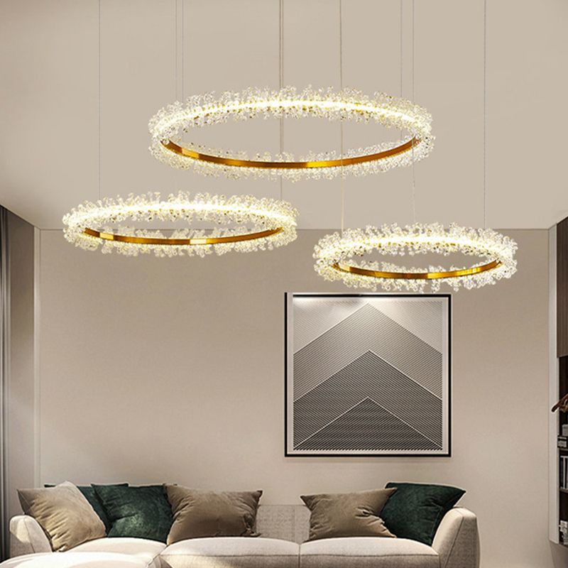 Kristy Luxury Circular Crystal Tassel Pendant Light - Neutral Decor