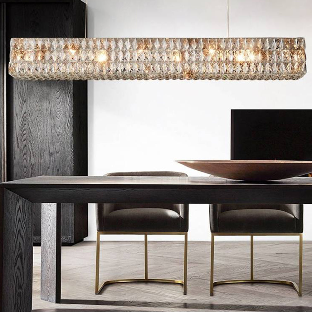 Kristy Rectangular Luxury Crystal Chandelier, 2 Colour - Neutral Decor