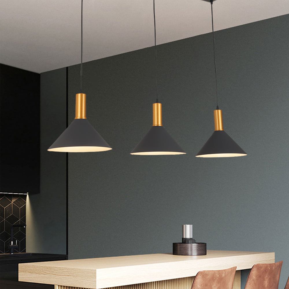 Arisha Modern Minimalist Conic Industrial Cluster Pendant Light, Blue, Metal - Neutral Decor