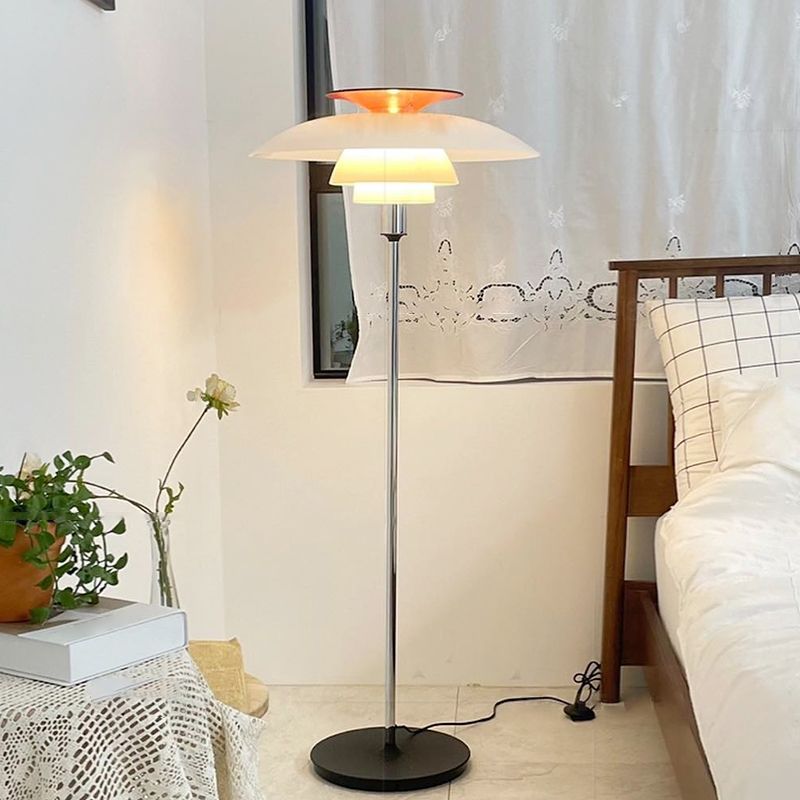 Salgado Modern Flying Saucer Metal Acrylic Floor Lamp - Neutral Decor