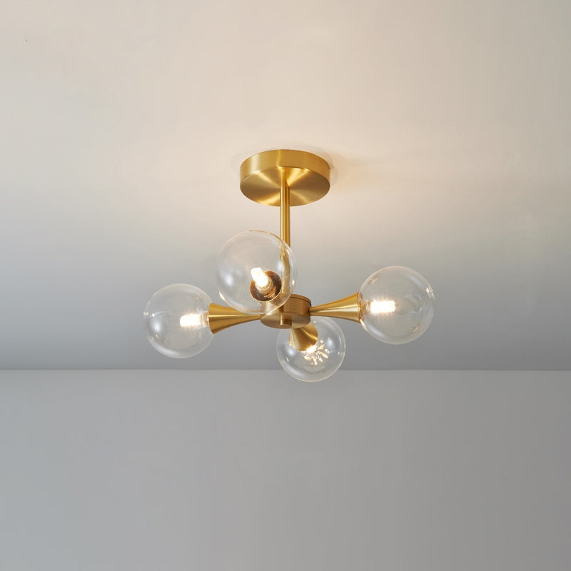 Valentina Contemporary Flush Mount Ceiling Light, Glass Bubble - Neutral Decor