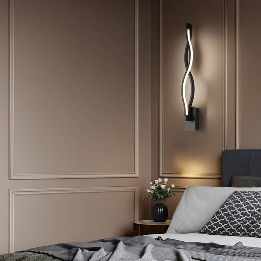 Arisha Wave Modern Simple Wall Lamp, Black & White - Neutral Decor