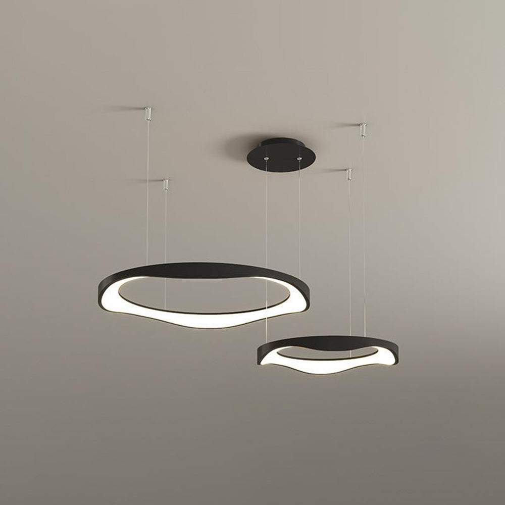 Arisha Pendant Light Rond Modern, Black/White, Dining Room - Neutral Decor