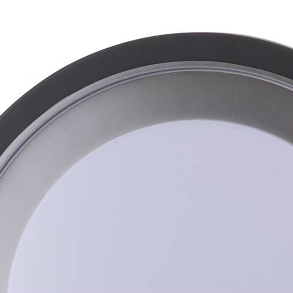 Ray Modern Circular Disc Shape Metal Outdoor Wall Lamp, Black - Neutral Decor
