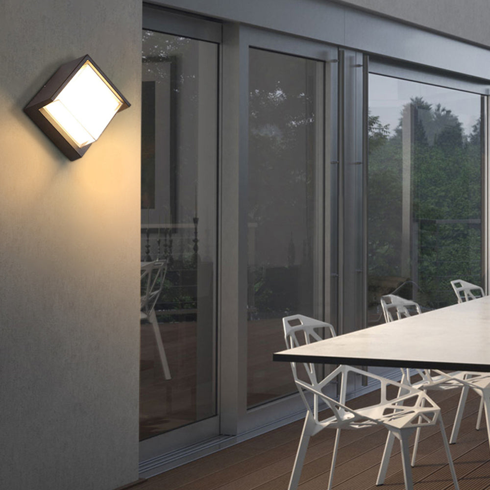 Ray Modern Square Metal Outdoor Wall Lamp Black White - Neutral Decor
