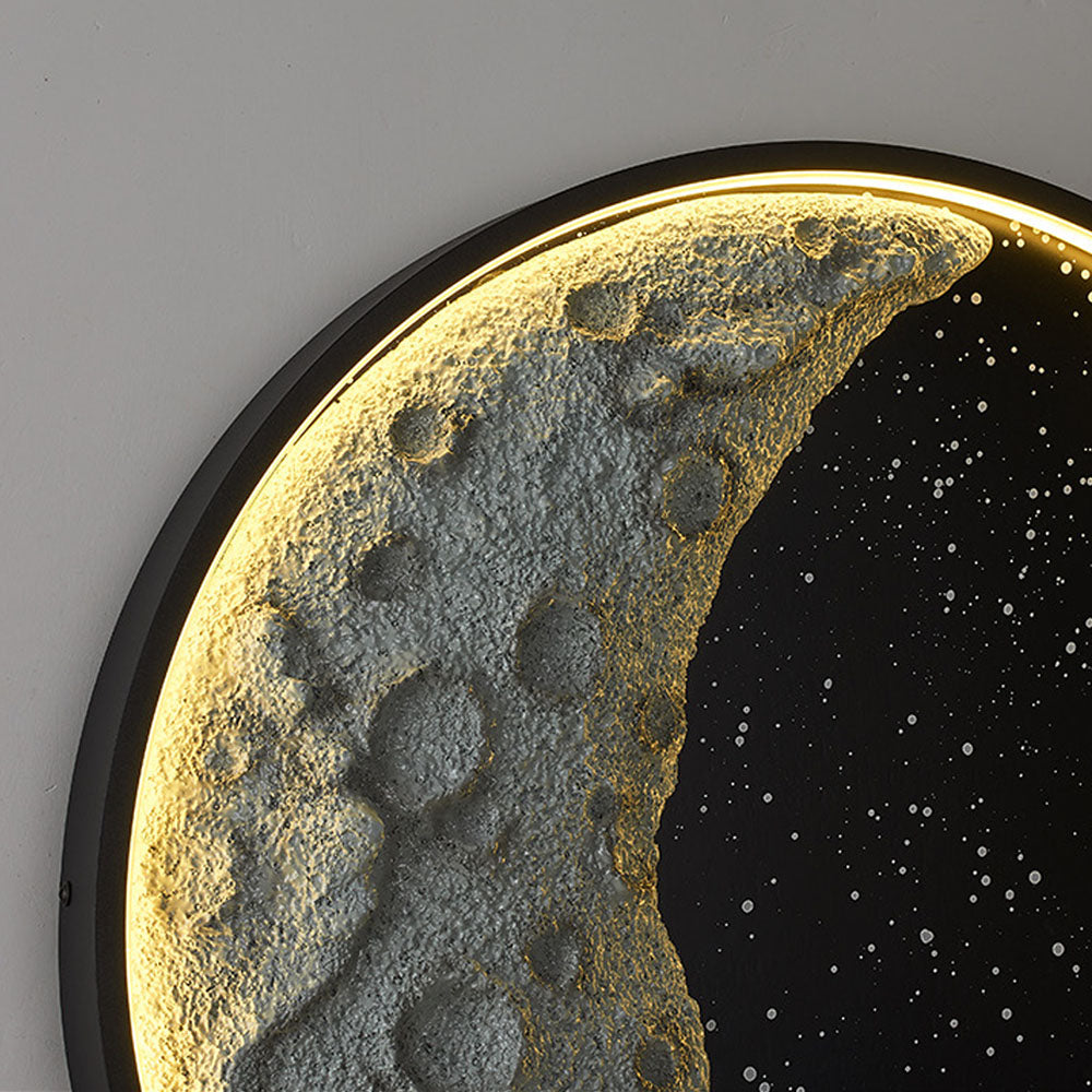Aria Modern Astronaut Moon Metal Black Wall Lamp - Neutral Decor