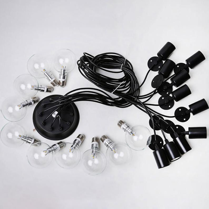 Silva Retro Country LED Spider Chandelier, Black/White - Neutral Decor