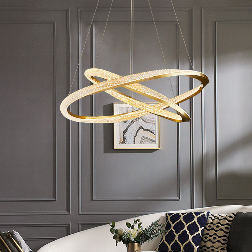 Kristy Pendant Light, Aluminium & Arcylic, 1/2 Rings, 2 Color - Neutral Decor