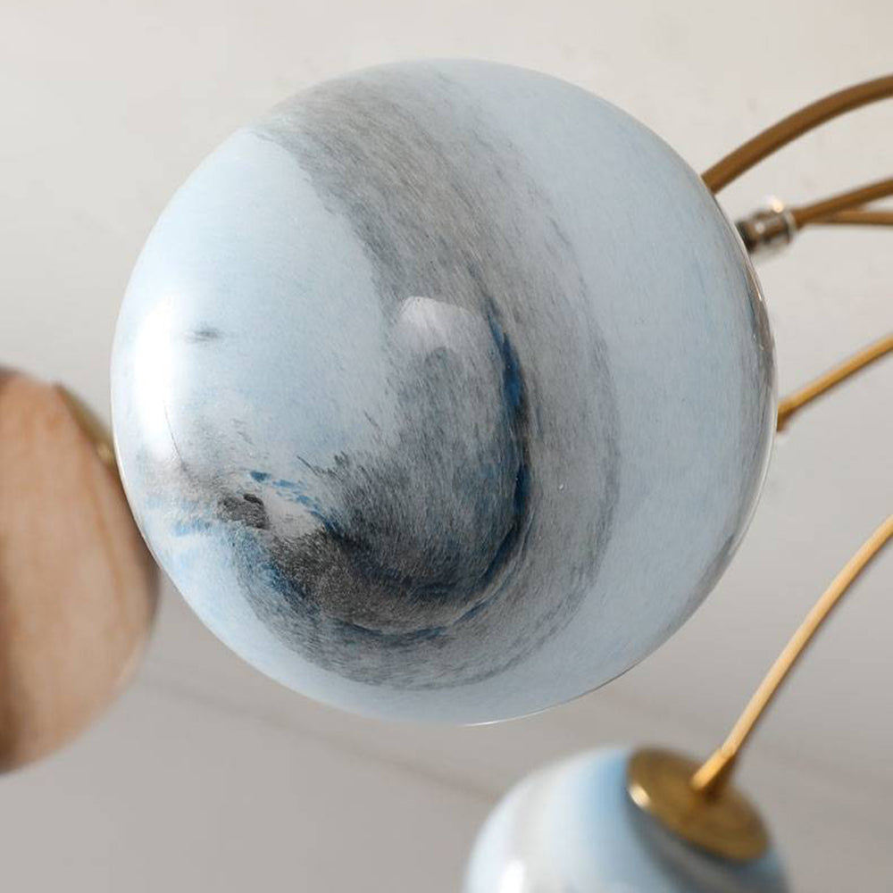 Aria Modern Planet Flush Mount Ceiling Light, Living Room - Neutral Decor