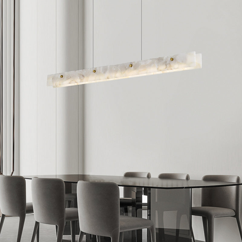 Arisha Modern LED Pendant Light White Marble Dining Room/Bar - Neutral Decor