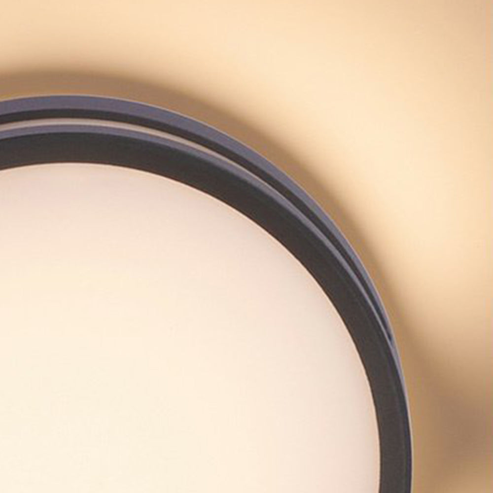 Ray Modern Round Metal/Acrylic Outdoor Waterproof Wall Lamp, Black - Neutral Decor