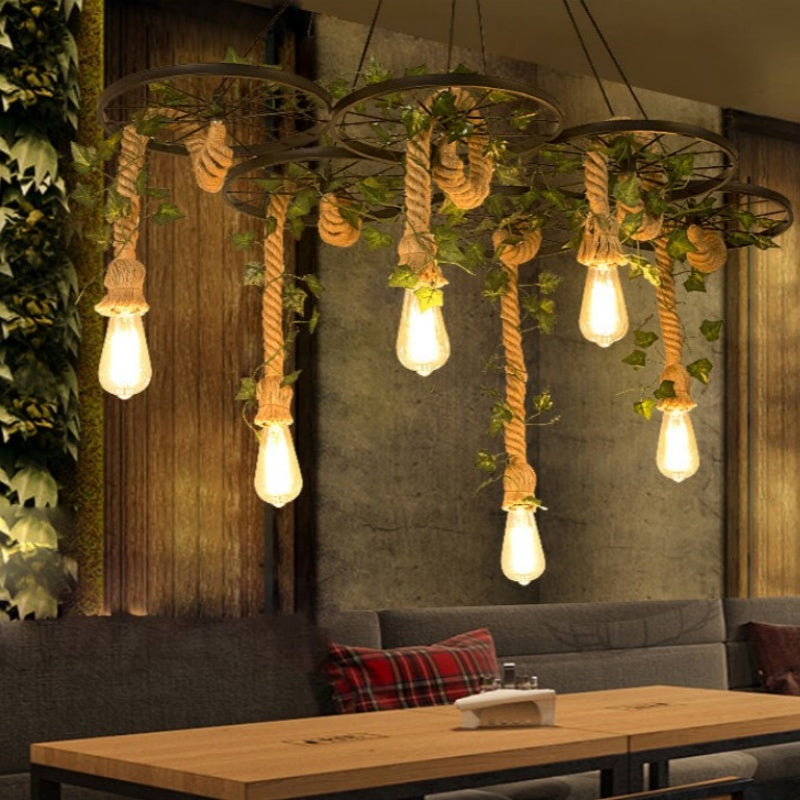 Arisha Industrial LED Chandelier Black Bar/Living Room - Neutral Decor