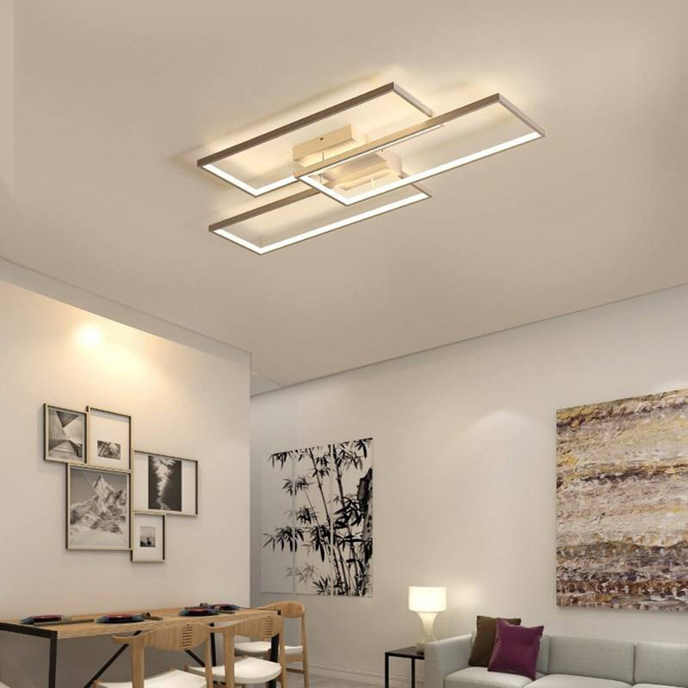 Arisha Rectangular Flush Mount Ceiling Light, 2 Colour - Neutral Decor