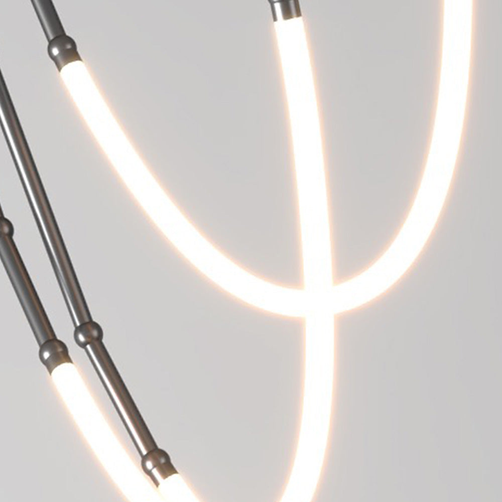 Arisha Modern Linear Metal/Silicone Pendant Light, Black - Neutral Decor