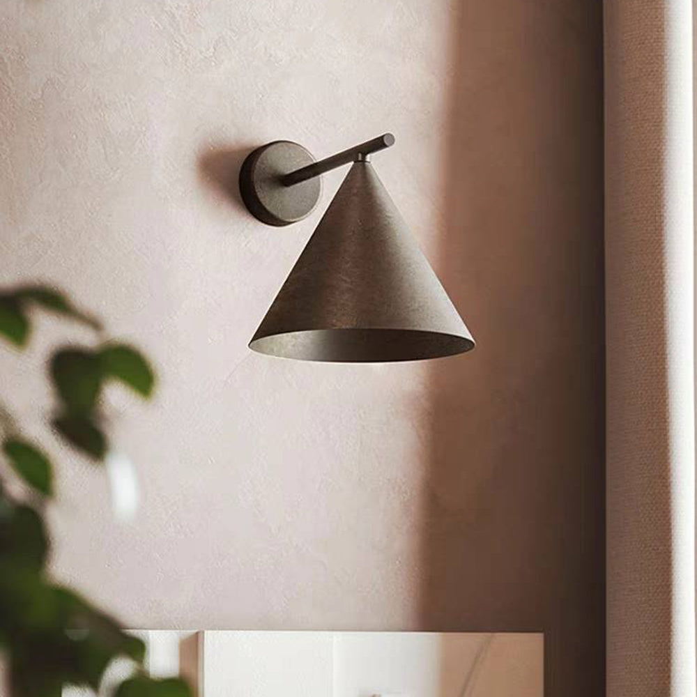 Ray Modern Minimalist Cone Metal Outdoor Waterproof Wall Lamp，Black/Gold - Neutral Decor