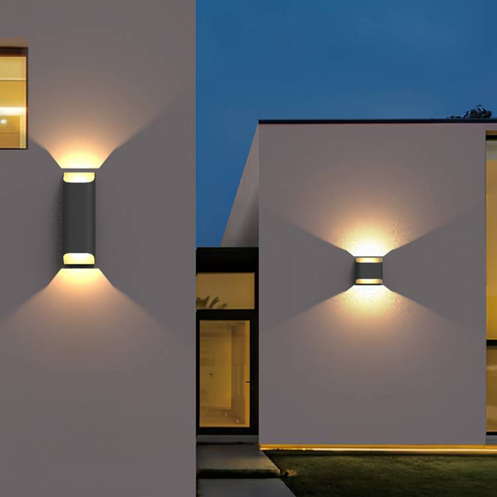 Ray Modern Solar Up Down Metal Outdoor Wall Lamp, Balck - Neutral Decor