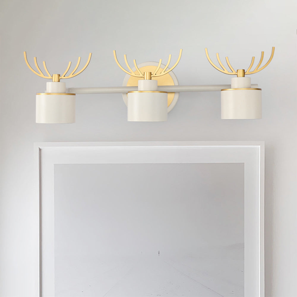 Arisha Modern Deer Metal/Acrylic Wall Lamp, Gold & White, Bathroom - Neutral Decor