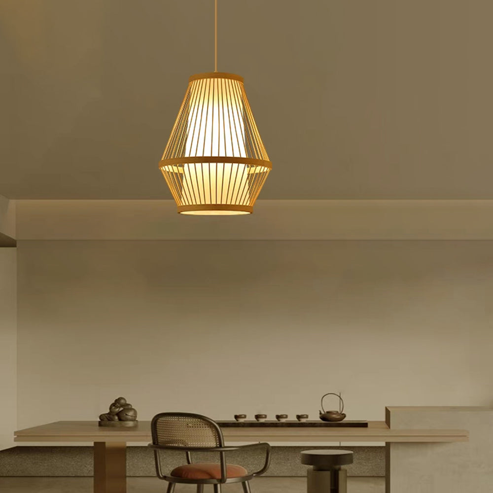 Muto Rattan Handmade Woven Bamboo Vintage Pendant Light - Neutral Decor