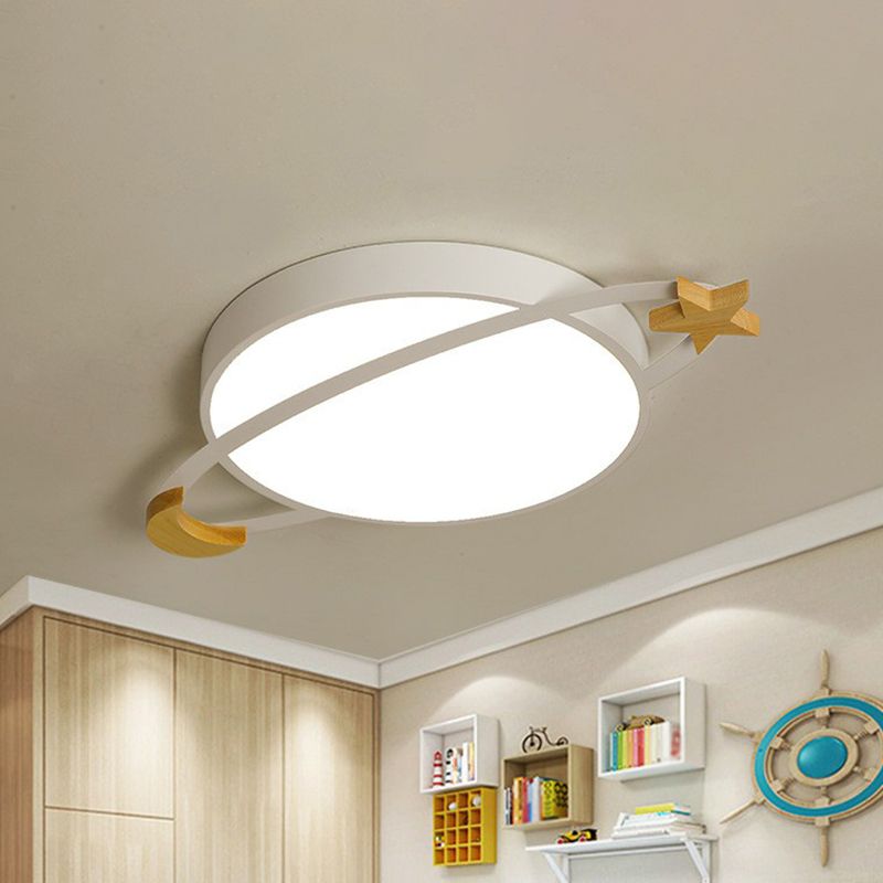 Arisha Modern Acrylic Round Flush Mount Ceiling Light, Grey/White/Green - Neutral Decor