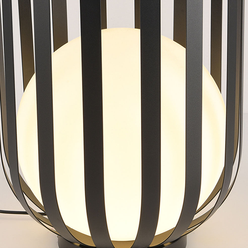 Ray Modern Globe Solar/Rechargeable Outdoor Floor Lamp, Black - Neutral Decor