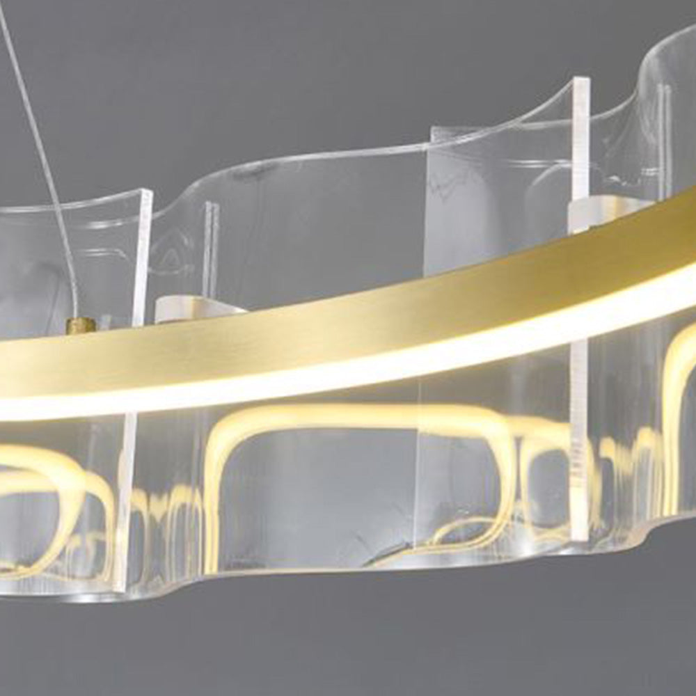 Arisha Creative Ring Metal/Arcylic Pendant Light, Gold - Neutral Decor
