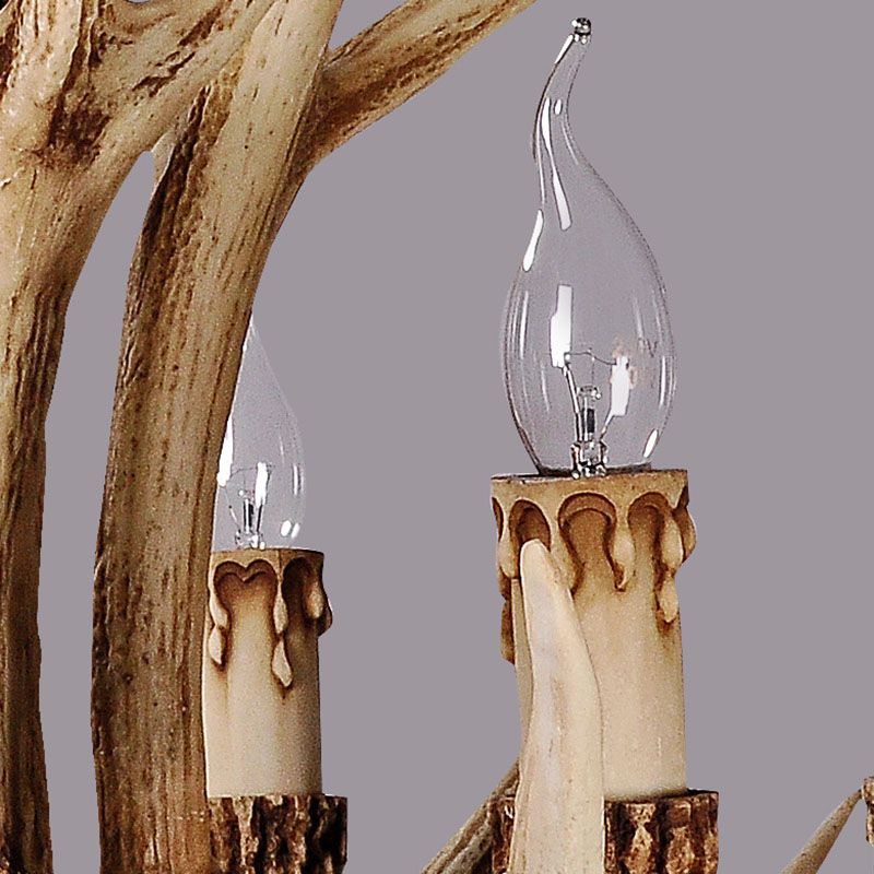 Silva Retro Deer Antlers Candle light Horn Resin Chandelier - Neutral Decor
