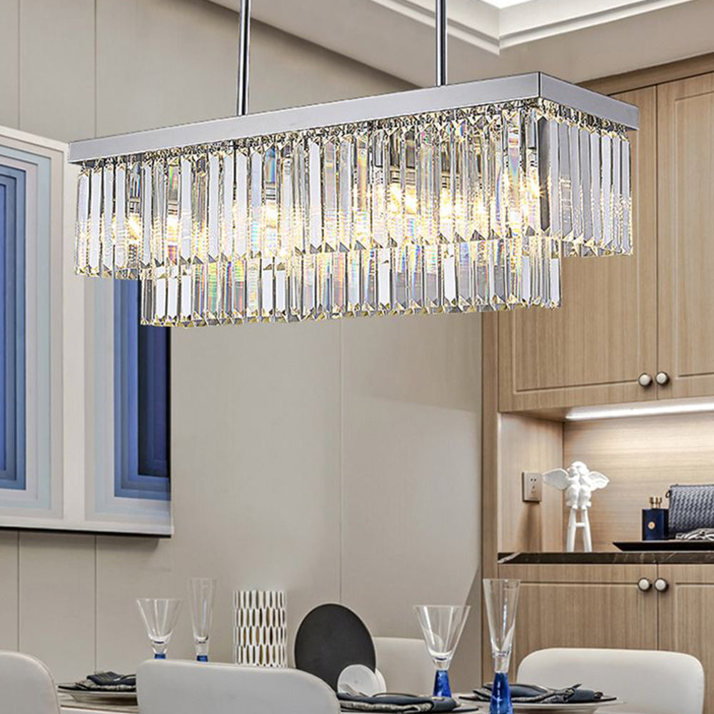 Kristy Modern Art Deco LED Pendant Light, Crystal/Metal - Neutral Decor