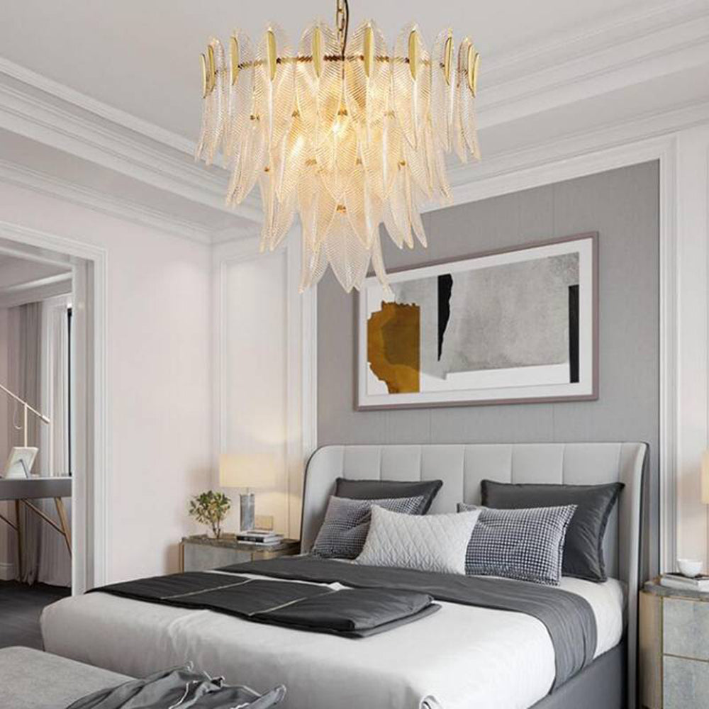 Kristy Modern Gold Feather Chandelier, 3 Style - Neutral Decor