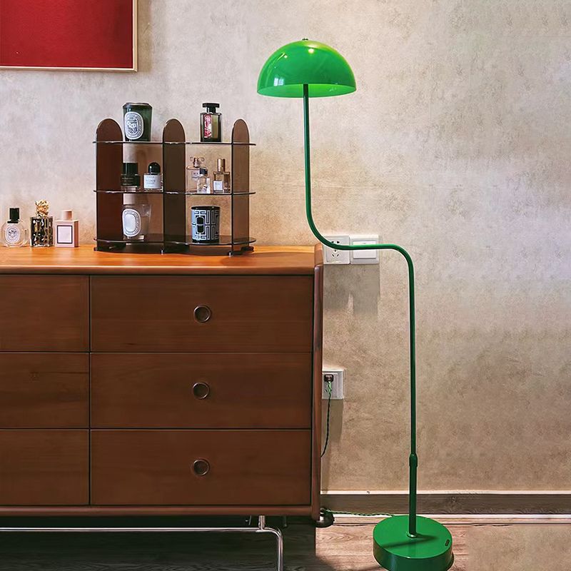 Salgado Floor Lamp Mushroom Middle Ancient, Arc Metal, Green, Dining Room - Neutral Decor