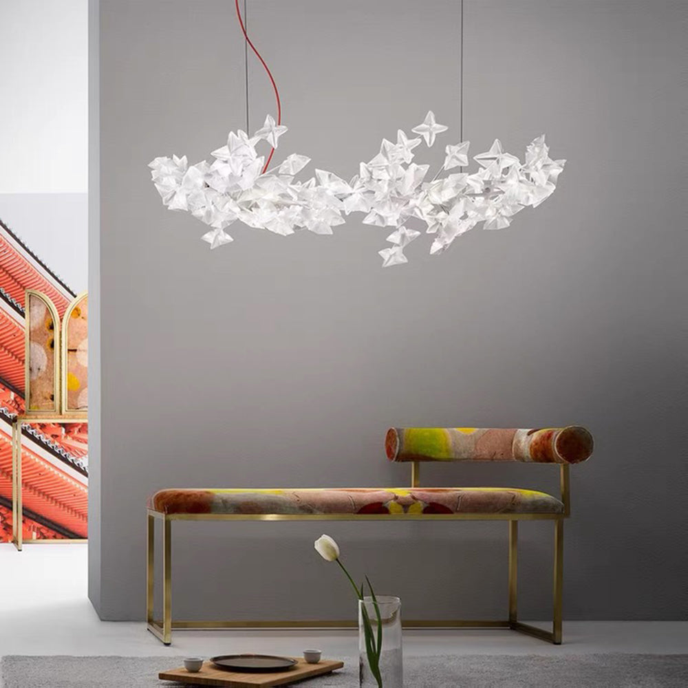 Olivia Luxury Star Acrylic Pendant Light, Living Room, Silver - Neutral Decor