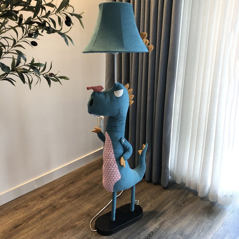 Minori Modern Dinosaur Metal/Fabric Floor Lamp - Neutral Decor
