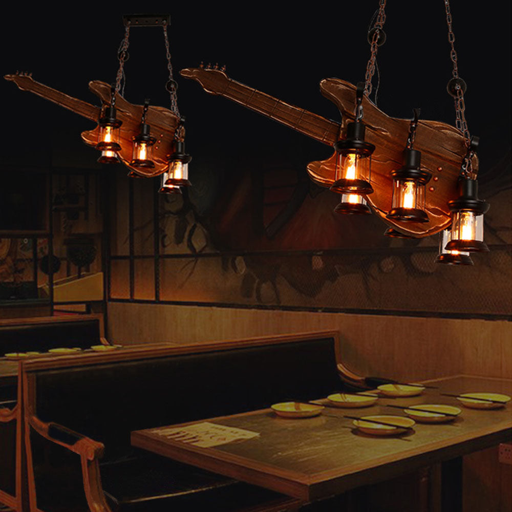 Epoch Farmhouse Guitar Pendant Light, Metal/Wood, Walnut - Neutral Decor