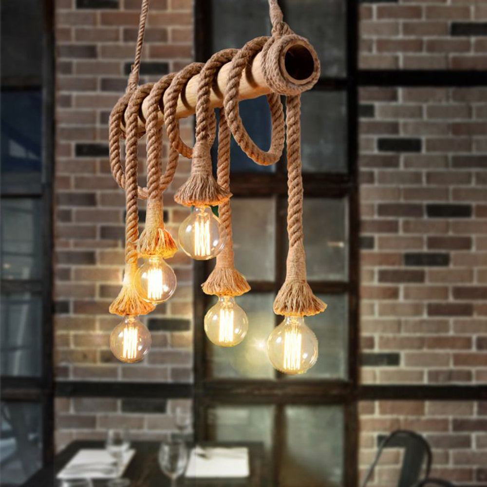 Silva Vintage Retro Resin Pendant Light, flaxen - Neutral Decor