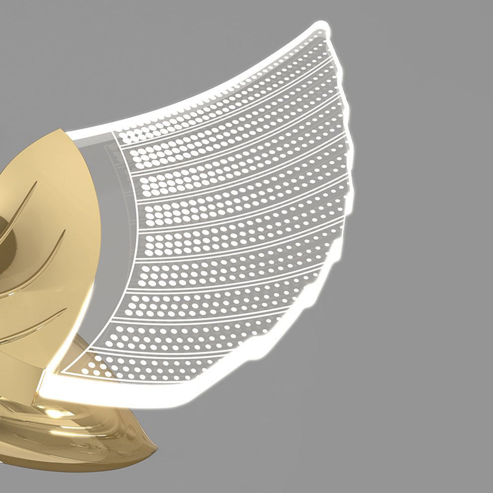 Arisha Art Deco Swan Acrylic/Metal Wall Lamp, Gold/Rose Gold - Neutral Decor