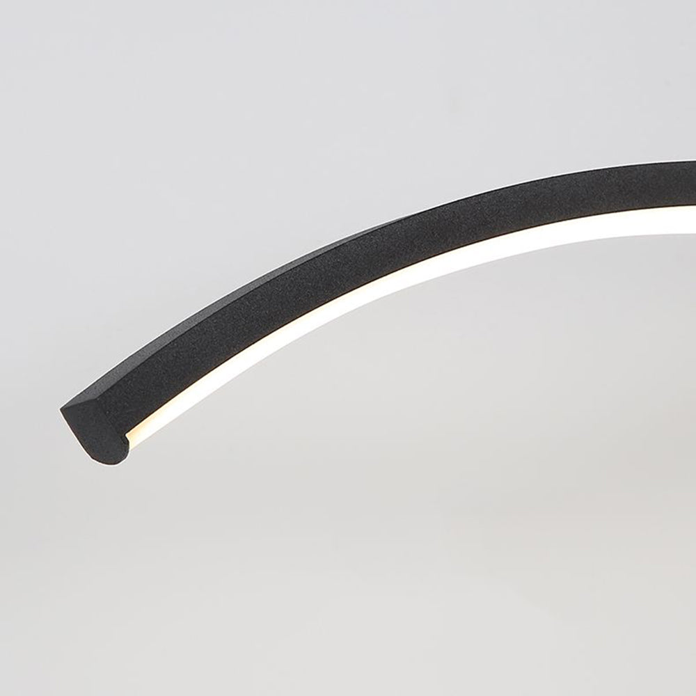 Arisha Minimalist Wave Linear Metal Wall Lamp, Black/White - Neutral Decor