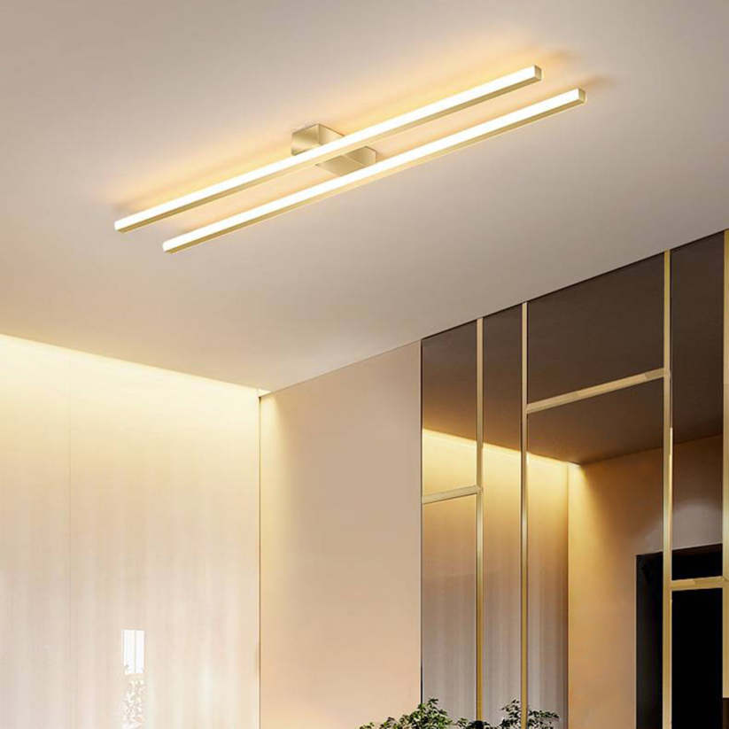 Arisha Modern Minimaliste Flush Mount Ceiling Light, Double-Linear - Neutral Decor