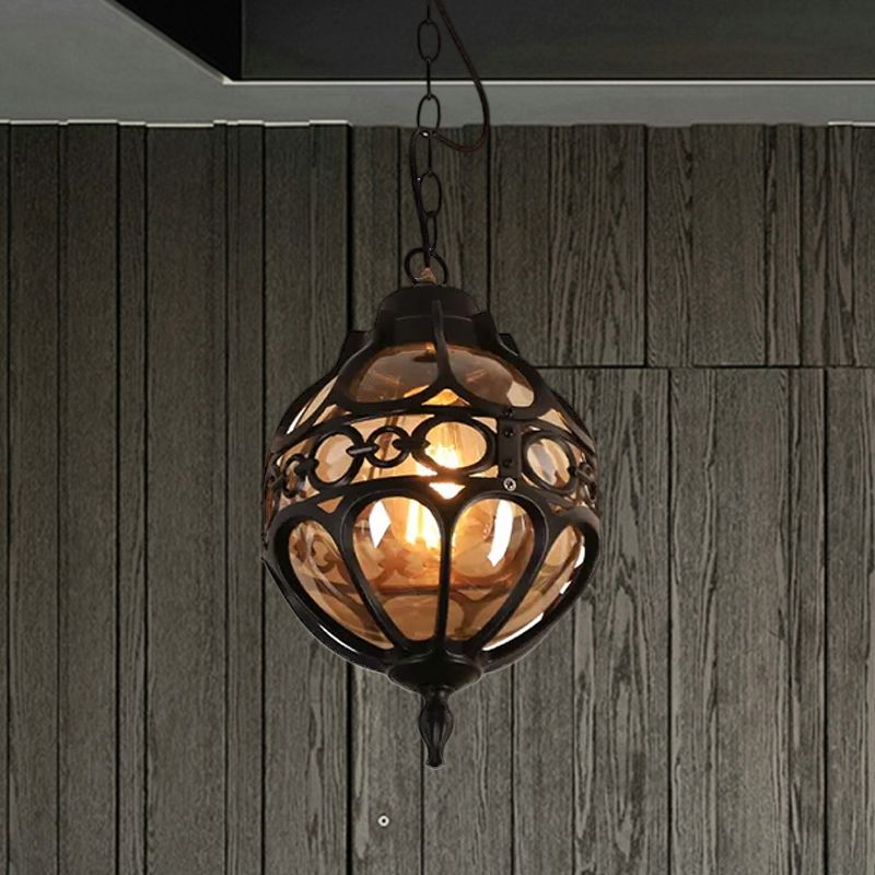 Silva Loft Sphere Vintage Farmhouse Rustic Pendant Light Black/Bronze Dining Room - Neutral Decor