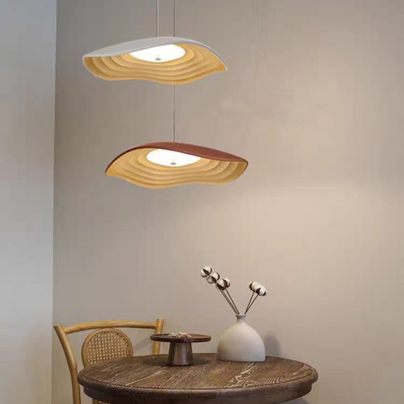 Arisha Wabi-Sabi Resin LED Pendant Light, White/Orange/Black - Neutral Decor