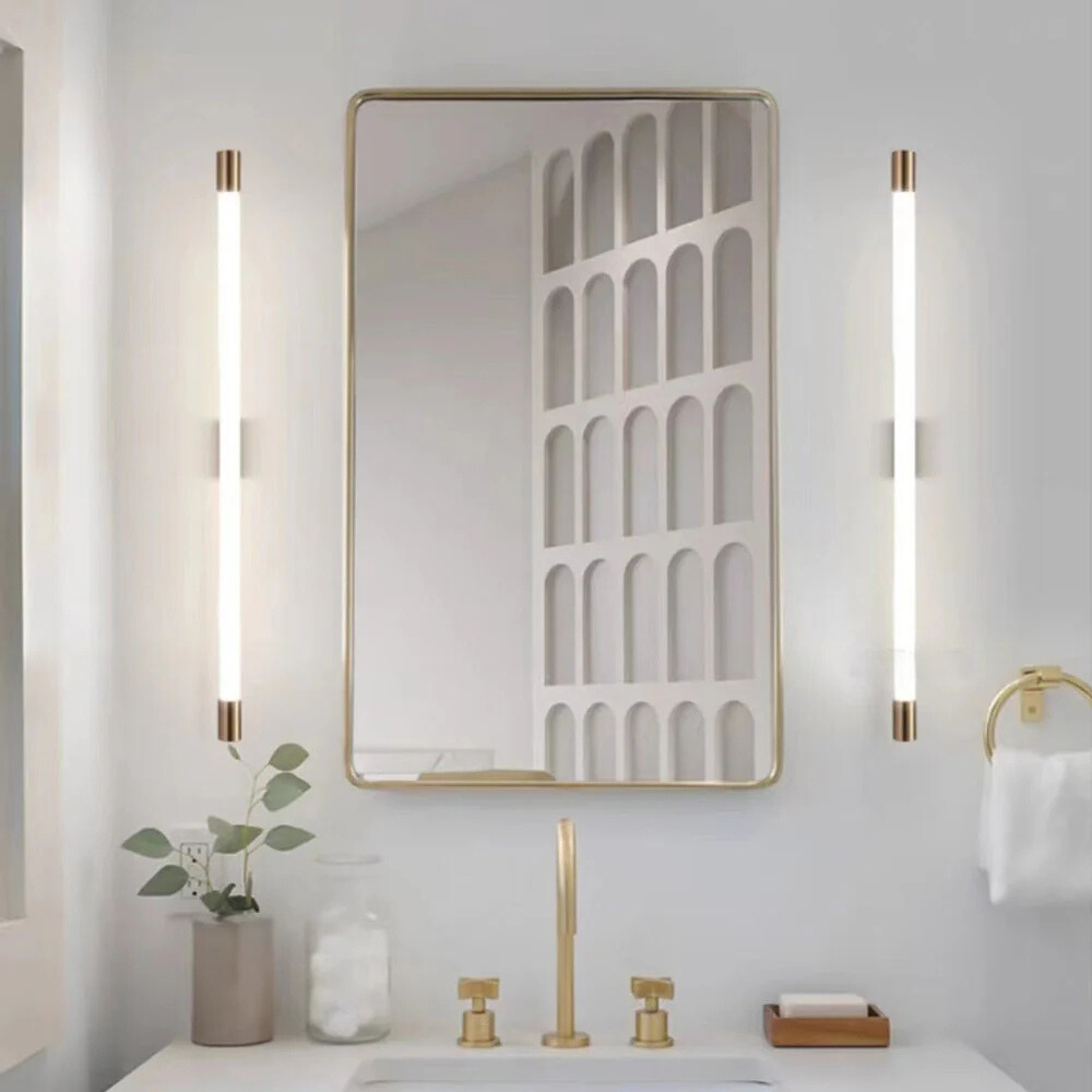Arisha Modern Gold Mirror Front Vanity Wall Lamp, Metal/Acrylic - Neutral Decor