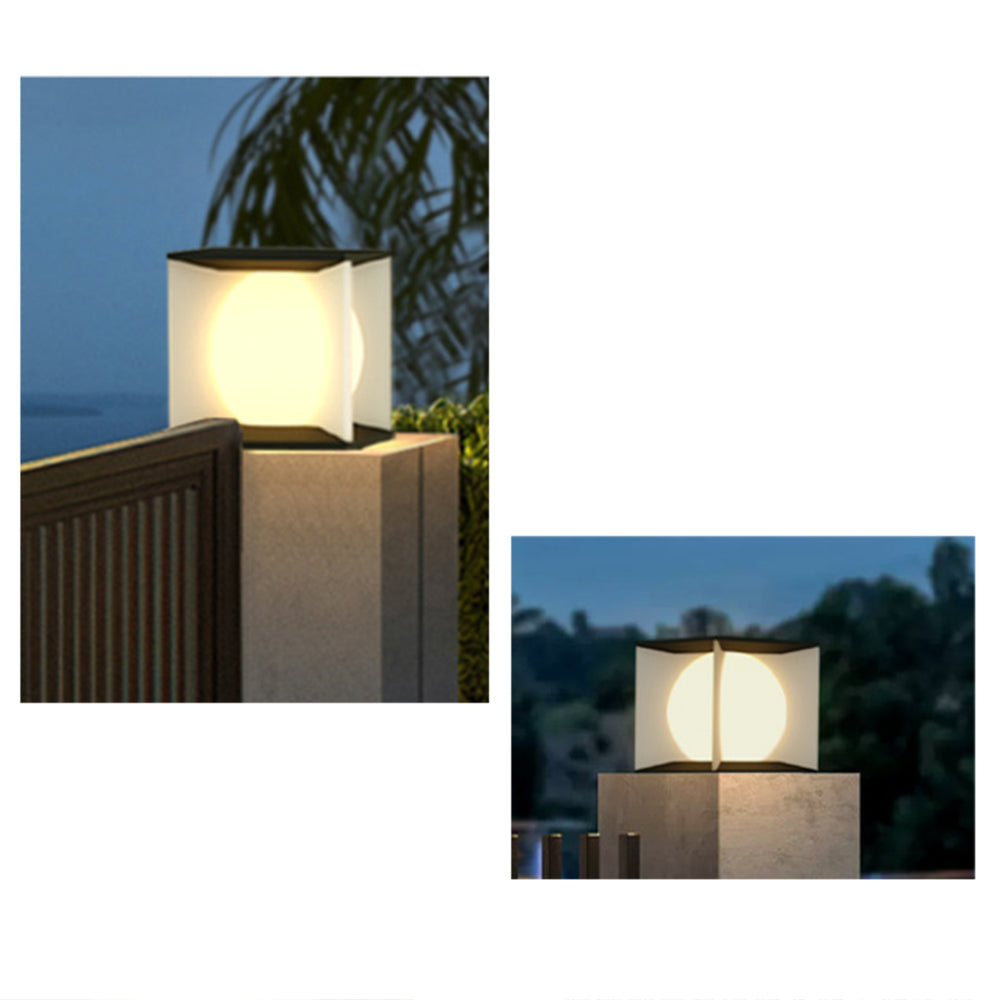 Ray Modern Moon Outdoor Pier-Mount Pillar Light - Neutral Decor