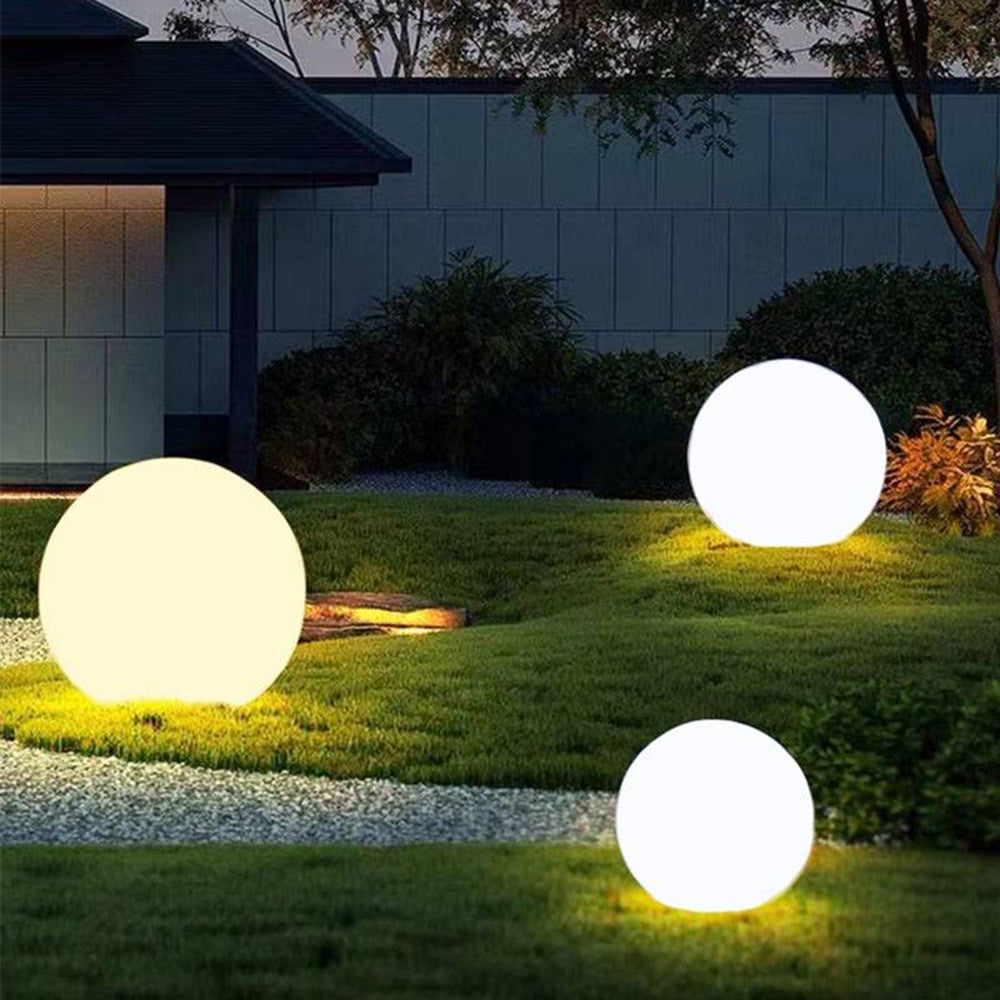 Ray Minimalist Globe LED Outdoor Light, Resin, White - Neutral Decor
