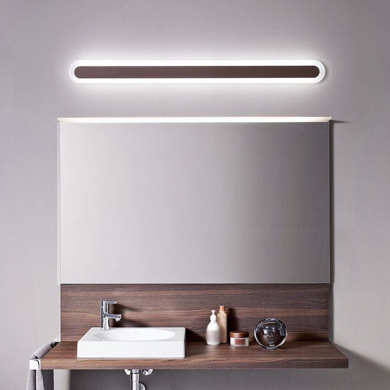 Arisha Modern Linear Vanity Wall Lamp, White/Brown, Bathroom - Neutral Decor