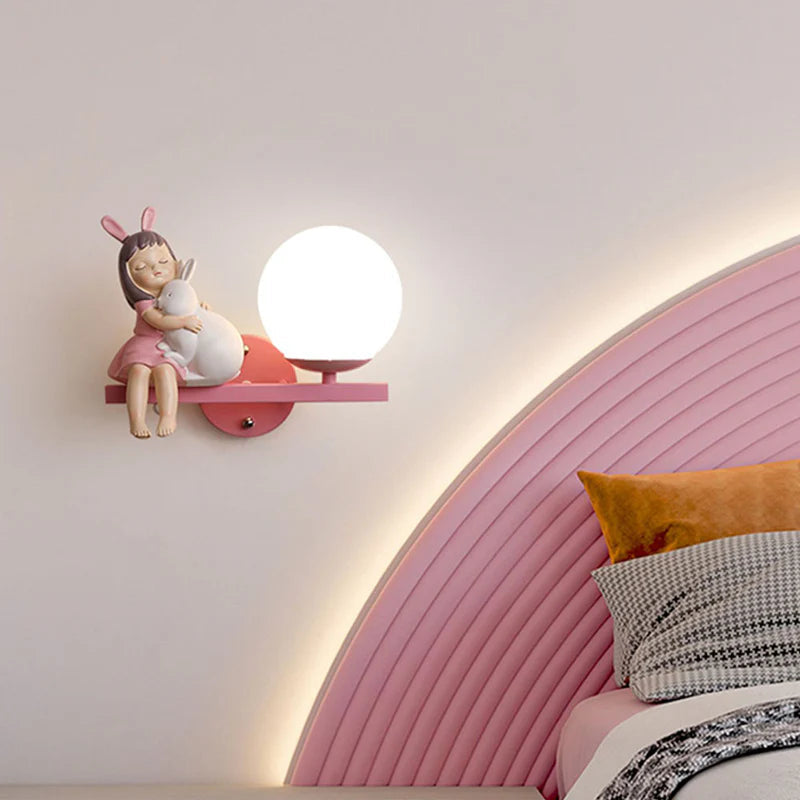 Aria Modern Metal/Glass Wall lamp, White & Pink - Neutral Decor
