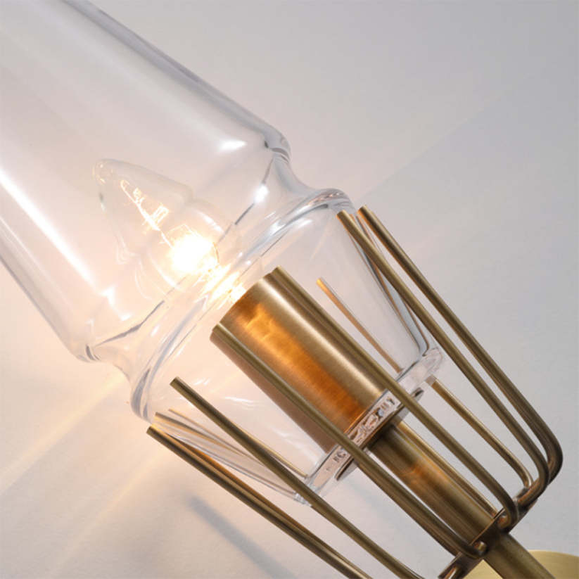 Arisha Vintage Lantern Glass Wall Lamp, Gold - Neutral Decor