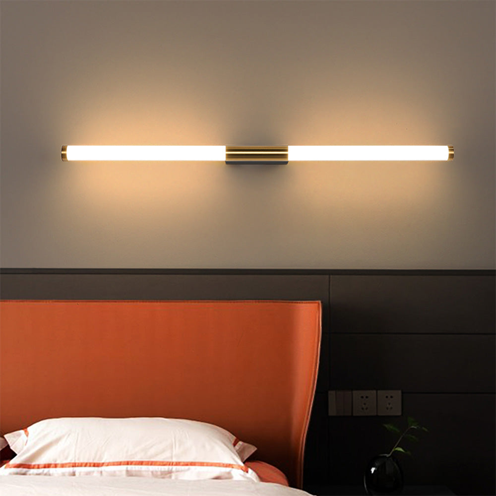 Arisha Modern Linear Cooper White Mirror Front Wall Lamp - Neutral Decor