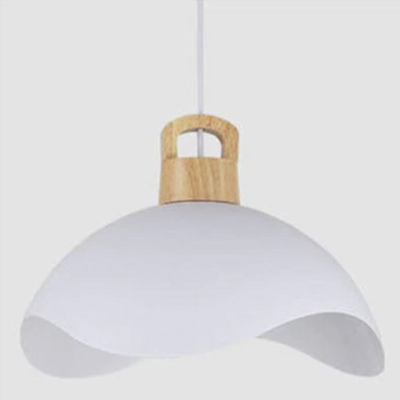 Valentina Colorful Shade Single Pendant Lights, Wood & Metal - Neutral Decor