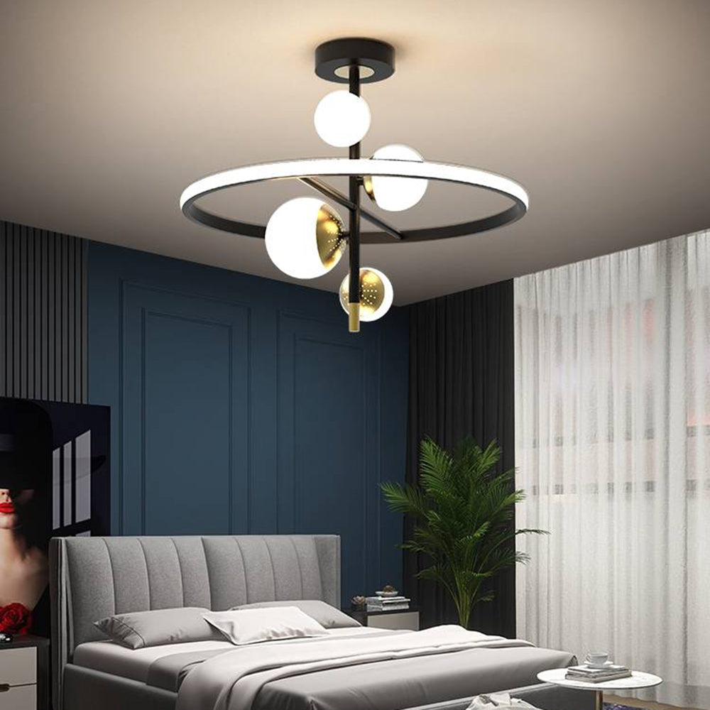 Valentina Semi-Flush Mount Ceiling Light, Gold & Black, 2 Style - Neutral Decor